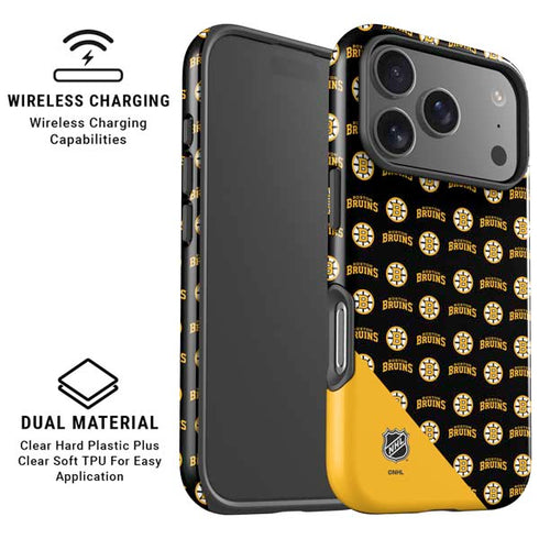 NHL Boston Bruins Pattern iPhone 17 Pro Magsafe Impact Case