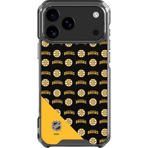 NHL Boston Bruins Pattern iPhone 17 Pro Max Clear Case