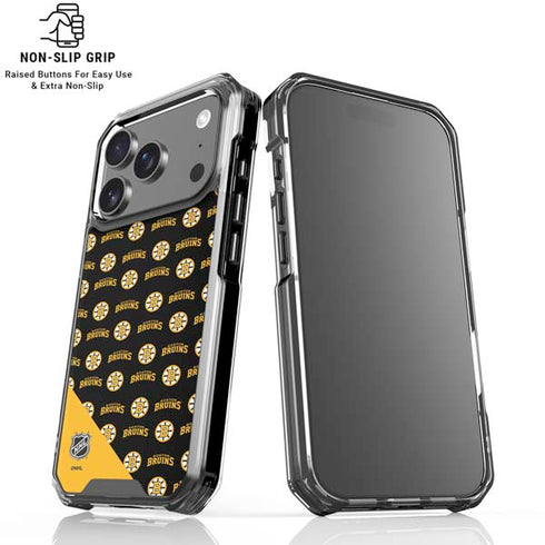 NHL Boston Bruins Pattern iPhone 17 Pro Max Clear Case