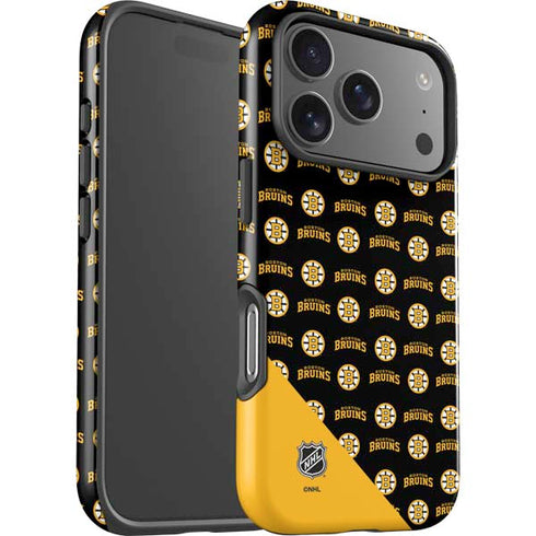 NHL Boston Bruins Pattern iPhone 17 Pro Max Impact Case