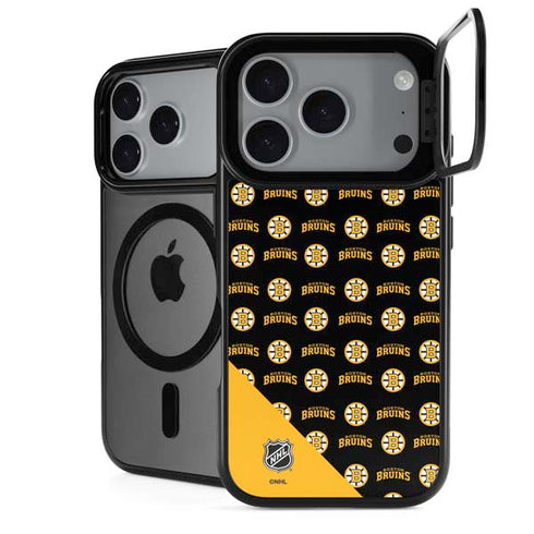 NHL Boston Bruins Pattern iPhone 17 Pro Max Kickstand Case