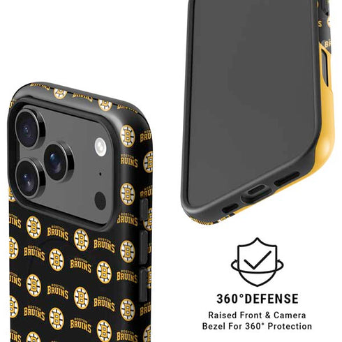 NHL Boston Bruins Pattern iPhone 17 Pro Max Magsafe Impact Case