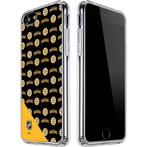 NHL Boston Bruins Pattern iPhone SE (2nd & 3rd Gen) Clear Case