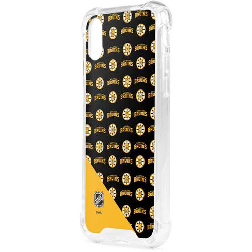 NHL Boston Bruins Pattern iPhone XS Clear Case