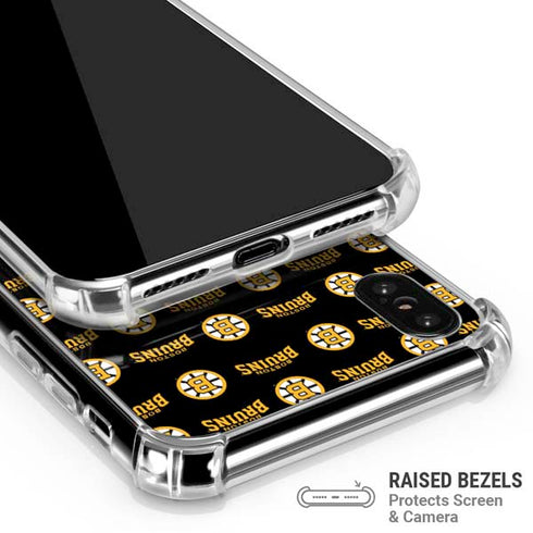 NHL Boston Bruins Pattern iPhone XS Max Clear Case