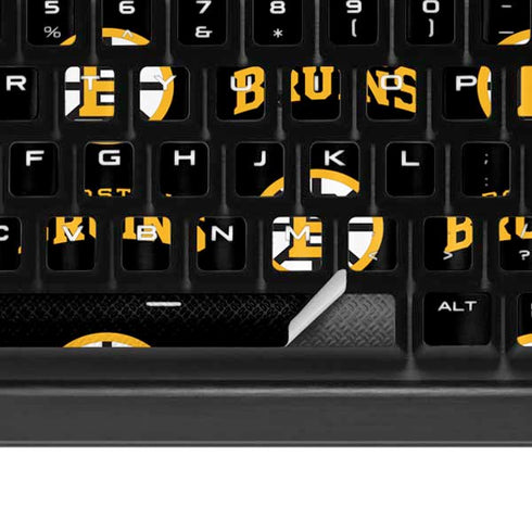 NHL Boston Bruins Pattern K95 RGB PLATINUM Mechanical Gaming Keyboard Skin