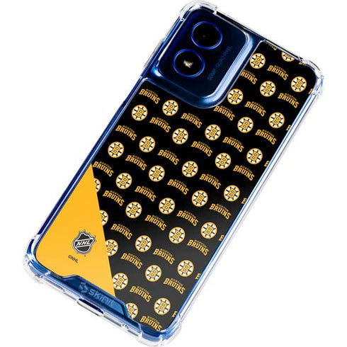 NHL Boston Bruins Pattern Moto G 5G (2024) Clear Case