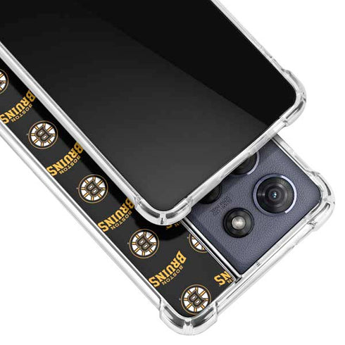 NHL Boston Bruins Pattern Moto G 5G (2025) Clear Case