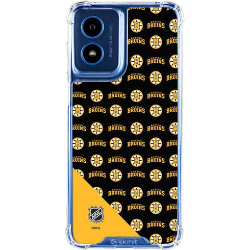 NHL Boston Bruins Pattern Moto G Play 4G (2024) Clear Case