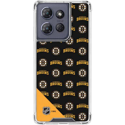 NHL Boston Bruins Pattern Moto G Play 5G (2025) Clear Case
