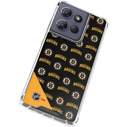 NHL Boston Bruins Pattern Moto G Play 5G (2025) Clear Case