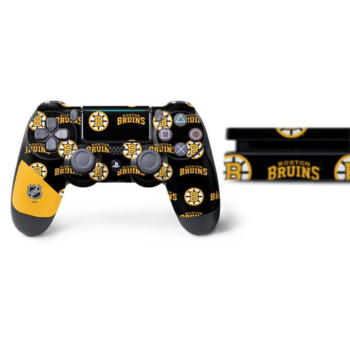 NHL Boston Bruins Pattern PS4 Slim Bundle Skin