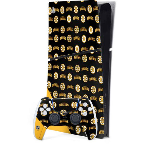 NHL Boston Bruins Pattern PS5 Slim Digital Edition Bundle Skin