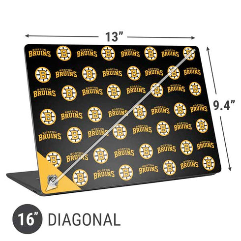 NHL Boston Bruins Pattern Universal Laptop 16in (13 x 9.4in) Skin