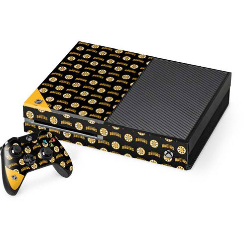 NHL Boston Bruins Pattern Xbox One Console and Controller Bundle Skin
