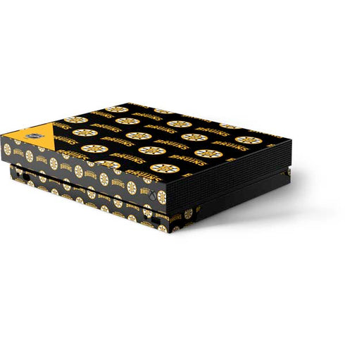 NHL Boston Bruins Pattern Xbox One X Console Skin