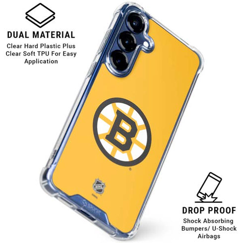 NHL Boston Bruins Solid Background Galaxy S25 Clear Case