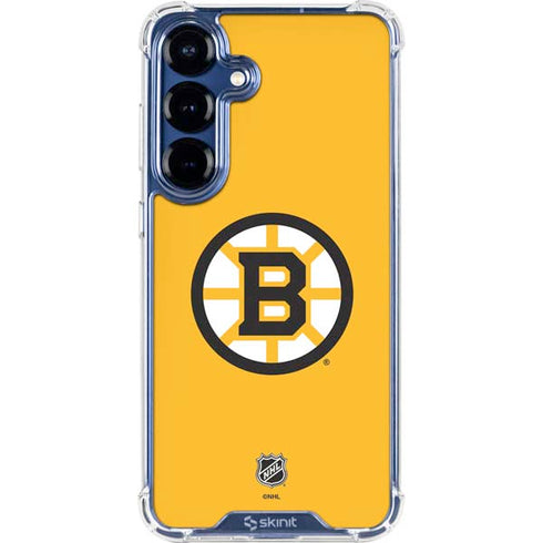 NHL Boston Bruins Solid Background Galaxy S25 FE Clear Case