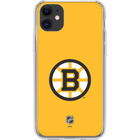 NHL Boston Bruins Solid Background iPhone 11 Clear Case