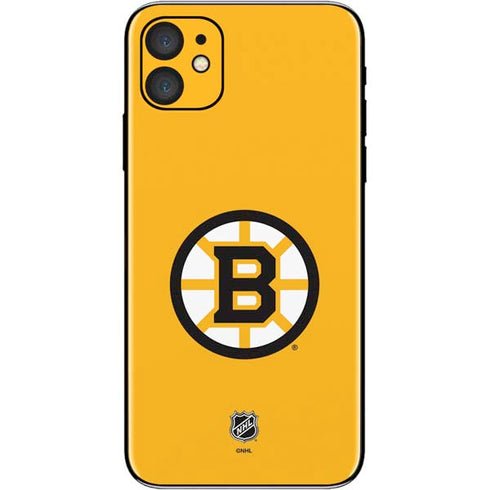 NHL Boston Bruins Solid Background iPhone 11 Skin