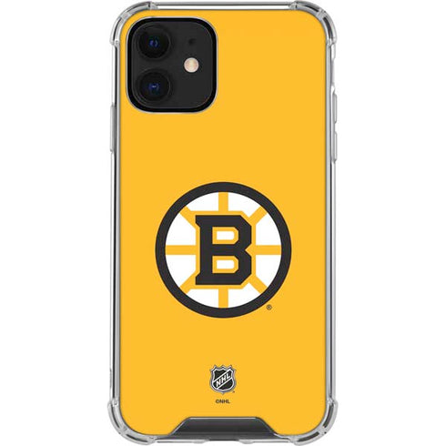 NHL Boston Bruins Solid Background iPhone 12 Clear Case