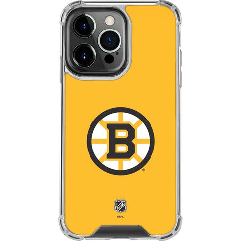NHL Boston Bruins Solid Background iPhone 13 Pro Clear Case