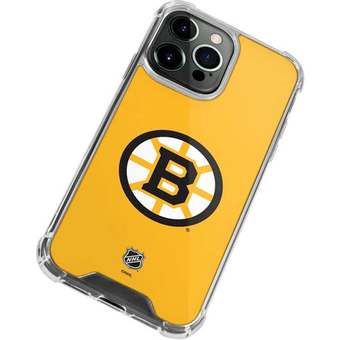 NHL Boston Bruins Solid Background iPhone 13 Pro Clear Case