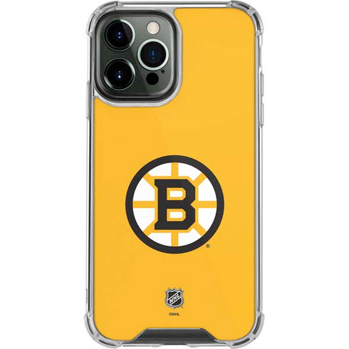 NHL Boston Bruins Solid Background iPhone 13 Pro Max Clear Case
