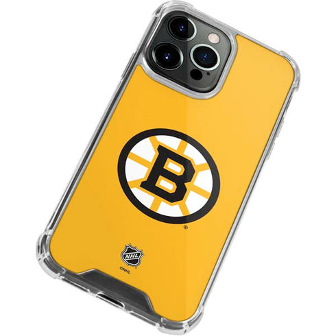 NHL Boston Bruins Solid Background iPhone 13 Pro Max Clear Case