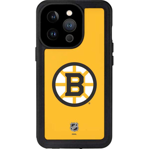 NHL Boston Bruins Solid Background iPhone 14 Pro Waterproof Case
