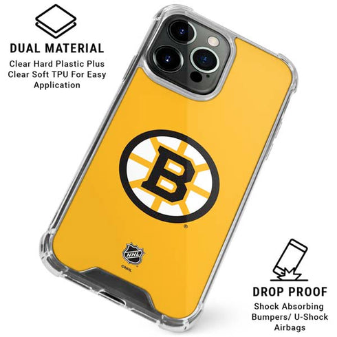 NHL Boston Bruins Solid Background iPhone 15 Pro Clear Case