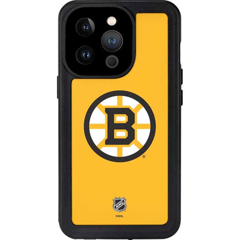 NHL Boston Bruins Solid Background iPhone 15 Pro Waterproof Case