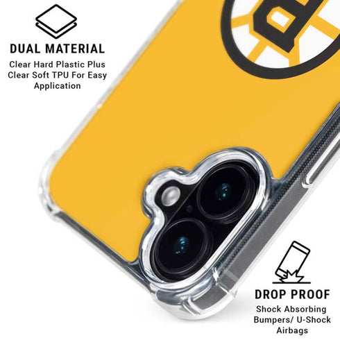 NHL Boston Bruins Solid Background iPhone 16 Clear Case