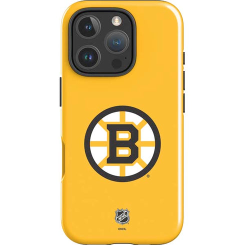 NHL Boston Bruins Solid Background iPhone 16 Pro Max Impact Case