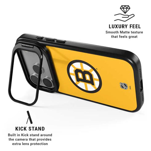 NHL Boston Bruins Solid Background iPhone 17 Pro Kickstand Case