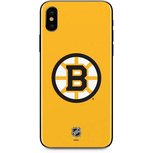 NHL Boston Bruins Solid Background iPhone XS Skin
