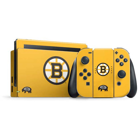 NHL Boston Bruins Solid Background Nintendo Skins