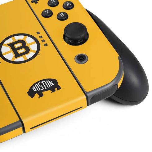 NHL Boston Bruins Solid Background Nintendo Switch Bundle Skin