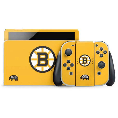 NHL Boston Bruins Solid Background Nintendo Skins