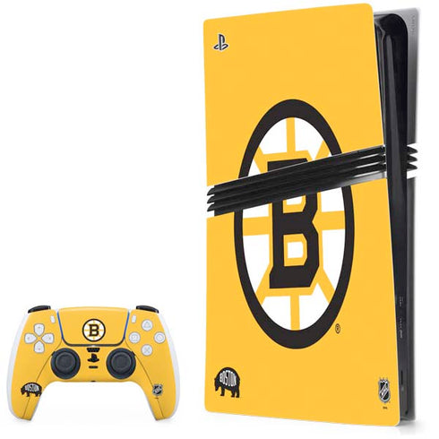 NHL Boston Bruins Solid Background PS5 Pro Bundle Skin