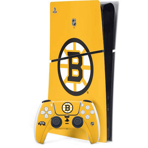 NHL Boston Bruins Solid Background PS5 Slim Digital Edition Bundle Skin