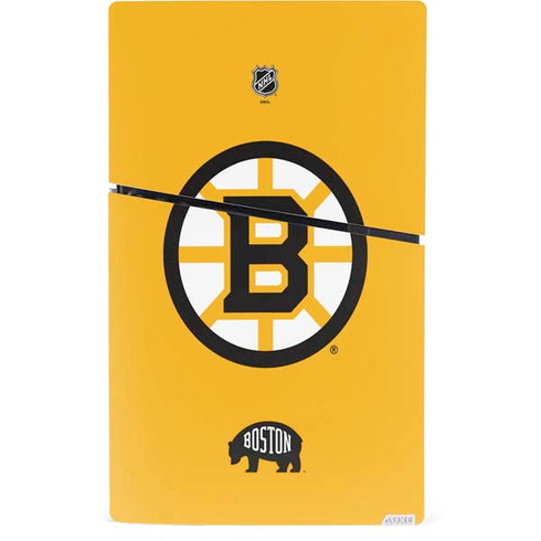 NHL Boston Bruins Solid Background PS5 Slim Digital Edition Bundle Skin