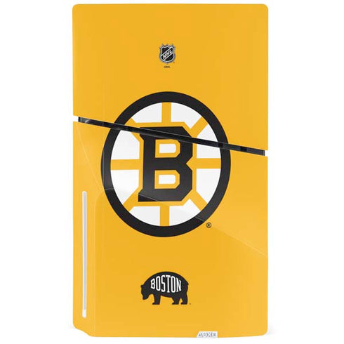 NHL Boston Bruins Solid Background PS5 Slim Disk Bundle Skin