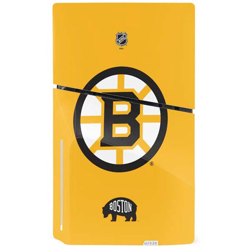 NHL Boston Bruins Solid Background PS5 Slim Disk Console Skin