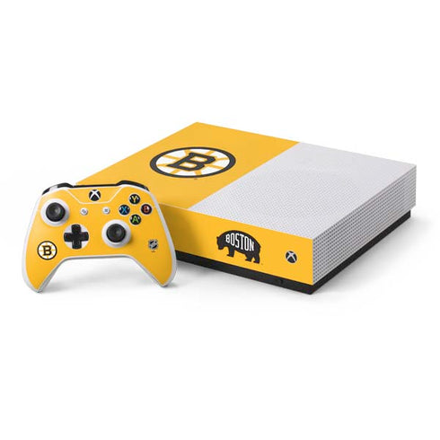 NHL Boston Bruins Solid Background Xbox One S All-Digital Edition Bundle Skin