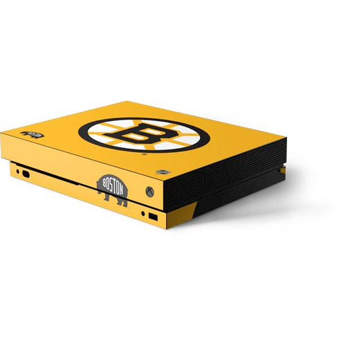 NHL Boston Bruins Solid Background Xbox One X Console Skin