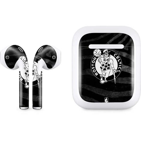 NBA Boston Celtics Black Animal Print Apple AirPods Skin