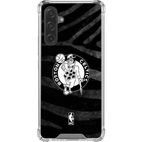 NBA Boston Celtics Black Animal Print Galaxy A17 Clear Case