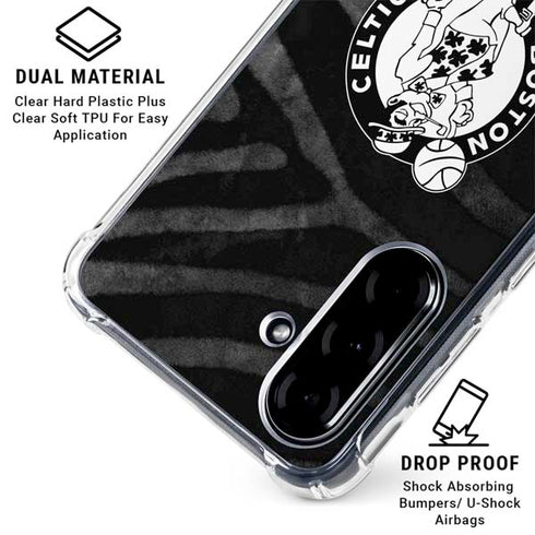 NBA Boston Celtics Black Animal Print Galaxy A36 5G Clear Case