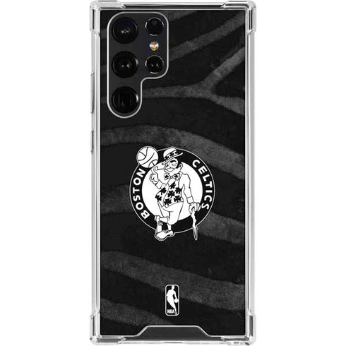 NBA Boston Celtics Black Animal Print Galaxy S23 Ultra Clear Case
